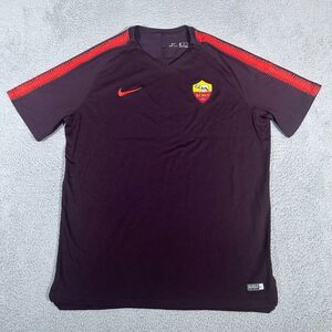 AS Roma Soccer Jersey Mens Size 2XL Purple Maroon Nike Dri-Fit 2017 Futbol Italy